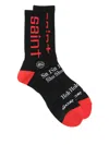 Saint Mxxxxxx Logo-intarsia Socks In Black