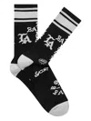 Saint Mxxxxxx Logo-jacquard Striped-cuff Socks In Black
