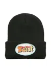 Saint Mxxxxxx Logo-patch Beanie Hat In Black