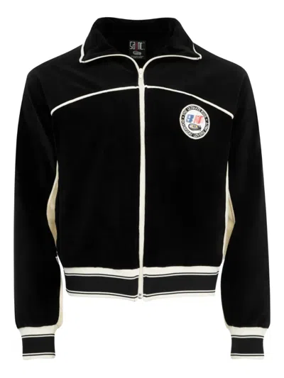 Saint Mxxxxxx Lastman Cotton-blend Velour Track Jacket In Black