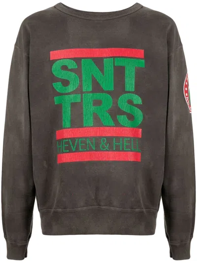 Saint Mxxxxxx Logo-print Crew-neck Sweatshirt In Grau