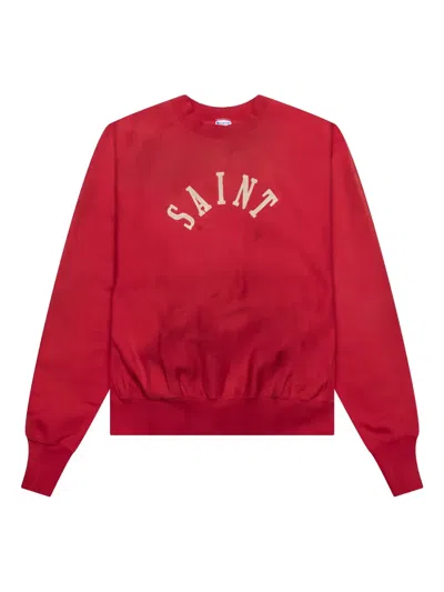 Saint Mxxxxxx Logo-print Sweatshirt In Red