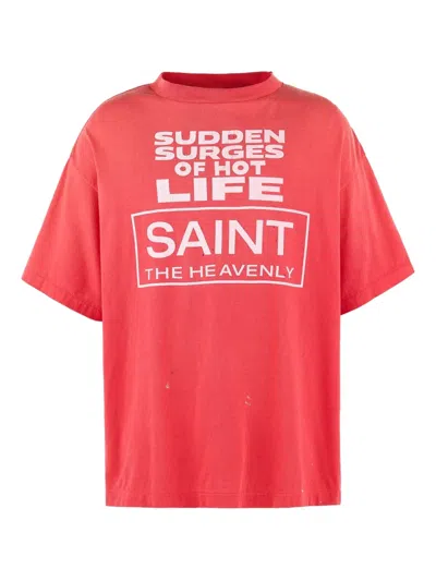 Saint Mxxxxxx Logo-print T-shirt In Pink