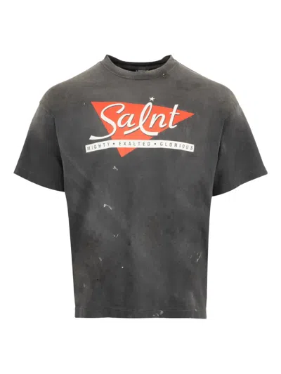 Saint Mxxxxxx Logo-print T-shirt In Black