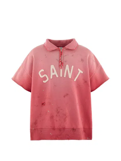 Saint Mxxxxxx Logo-embroidered Cotton Polo In Rose