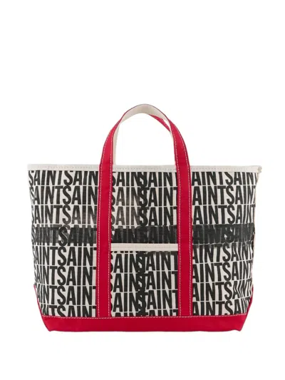 Saint Mxxxxxx Logo-print Canvas Tote Bag In Multi