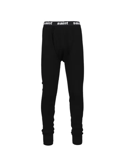 Saint Mxxxxxx Logo-waistband Thermal Leggings In Black