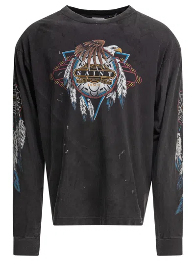 Saint Mxxxxxx Long-sleeve Black Cotton T-shirt
