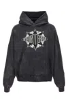 Saint Mxxxxxx X Denim Tears Hooded Cotton Sweatshirt In Gray