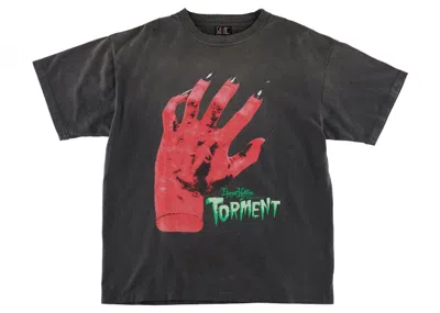 Pre-owned Saint Mxxxxxx Men's  Devil Hand T-shirt In Vintage Black