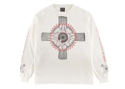 Pre-owned Saint Mxxxxxx Men's  Eye Ball Long Sleeve T-shirt In Vintage White