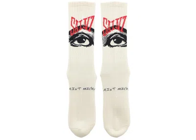 Pre-owned Saint Mxxxxxx Men's  Eye Socks In Ecru