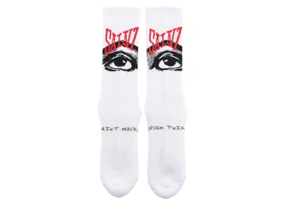 Pre-owned Saint Mxxxxxx Men's  Eye Socks In White