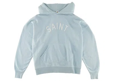 Pre-owned Saint Mxxxxxx Men's  Felt Hoodie In Vintage Blue