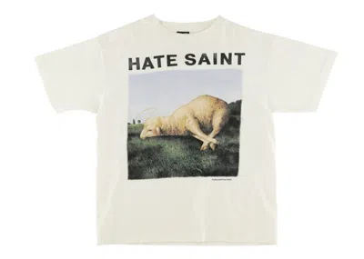 Pre-owned Saint Mxxxxxx Men's  Hate Sheep Tee Shirt In White
