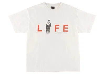 Pre-owned Saint Mxxxxxx Men's  Life Maria T-shirt In Vintage White