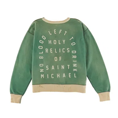 Pre-owned Saint Mxxxxxx Men's  No Blood Left Sweatshirt In Green