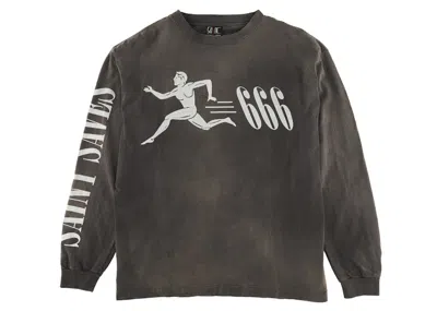 Pre-owned Saint Mxxxxxx Men's  Running Long Sleeve Tee Shirt In Black