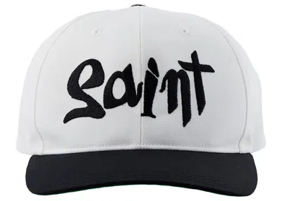 Pre-owned Saint Mxxxxxx Men's  Saint Logo Cap In White Black In Multi