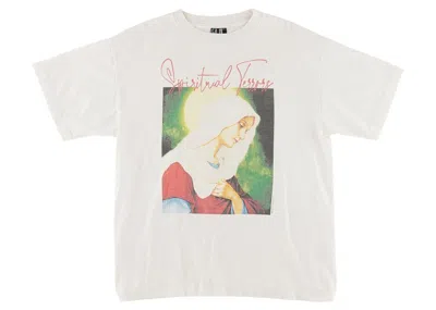 Pre-owned Saint Mxxxxxx Men's  Spiritul Maria T-shirt In Vintage White