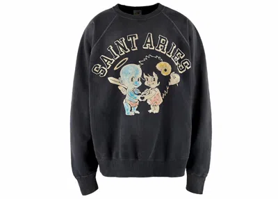 Pre-owned Saint Mxxxxxx Men's  X Aries Crewneck Sweatshirt Sweat In Black