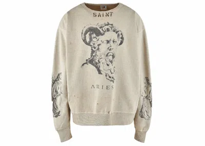 Pre-owned Saint Mxxxxxx Men's  X Aries Crewneck Sweatshirt Sweat In Grey In Gray