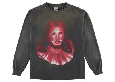 Pre-owned Saint Mxxxxxx Men's  X Born X Raised Clown Long Sleeve T-shirt In Vintage Black