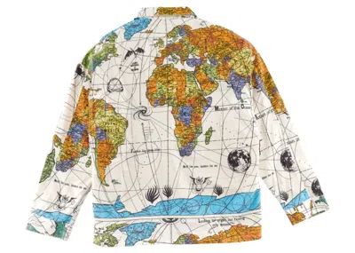 Pre-owned Saint Mxxxxxx Men's  X Dr. Woo World Map Pajama Shirt In White