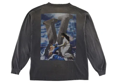 Pre-owned Saint Mxxxxxx Men's  X Vlone Maria Long Sleeve T-shirt In Vintage Black