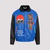Saint Mxxxxxx X Denim Tears Leather Varsity Jacket In Multicolour