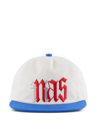 Saint Mxxxxxx × Nas Embroidered Baseball Cap In White