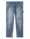 Saint Mxxxxxx Painter Splattered Jeans In Blue