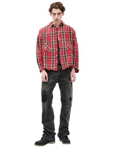 Saint Mxxxxxx Plaid Flannel Shirt In Red