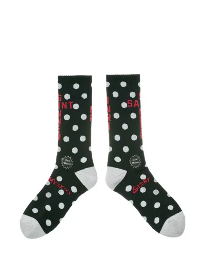 Saint Mxxxxxx Polka-dot Socks In Black