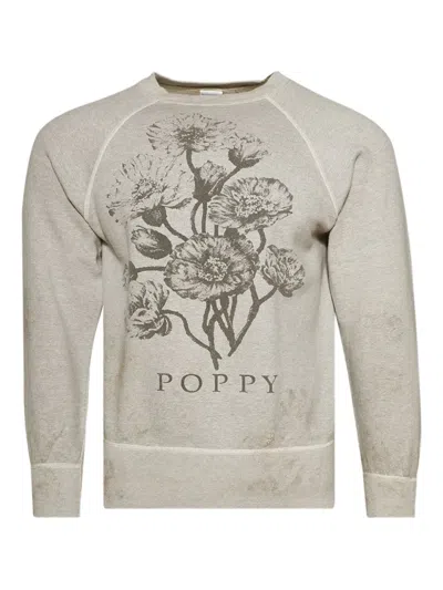 Saint Mxxxxxx Poppy-print Raglan Sweatshirt In Gray
