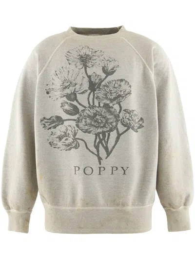 Saint Mxxxxxx Printed Cotton Sweatshirt In White