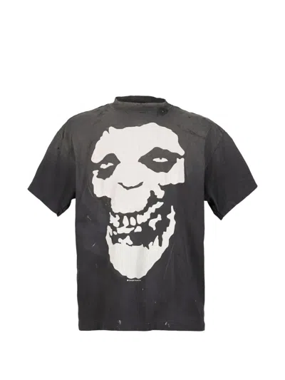 Saint Mxxxxxx Printed Cotton T-shirt In Black