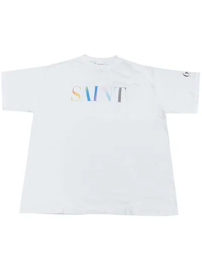 Saint Mxxxxxx Rainbow Saint Short Sleeved T-shirt In White