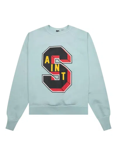Saint Mxxxxxx Raglan-sleeve Cotton Sweatshirt In Blue