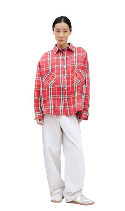 Saint Mxxxxxx Red Plaid Shirt In Brown