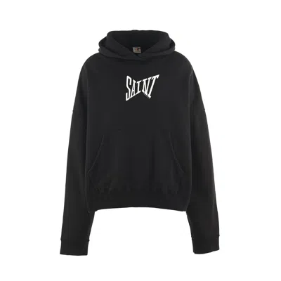 Saint Mxxxxxx Ribon Saint Hoodie In Black