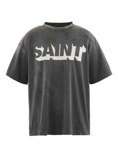 Saint Mxxxxxx Saint Graphic-print T-shirt In Black