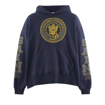 Pre-owned Saint Mxxxxxx Saint Hoodie 'navy' | Blue | Men's Size L