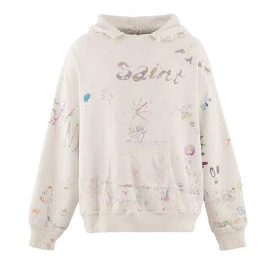 Pre-owned Saint Mxxxxxx Saint Michael Coco Double Face Hoodie 'white' | Men's Size Xl
