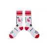 Saint Mxxxxxx Logo-intarsia Socks In White/red