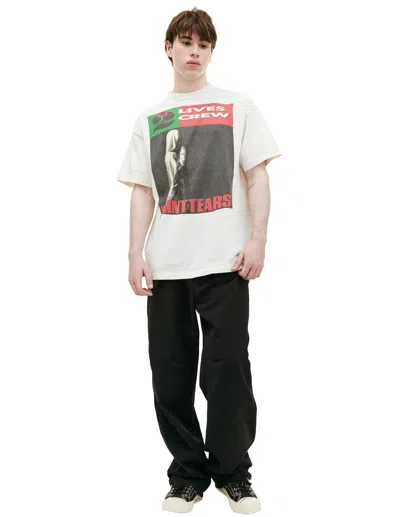 Saint Mxxxxxx Denim Tears Saint Tears Printed Cotton-jersey T-shirt In White