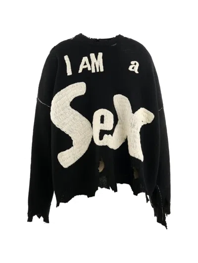Saint Mxxxxxx Sex Pistols Distressed Sweater In Black