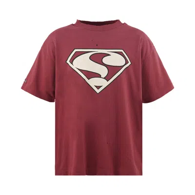 Pre-owned Saint Mxxxxxx ? Short-sleeve T-shirt 'burgundy' | Red | Men's Size Xxl
