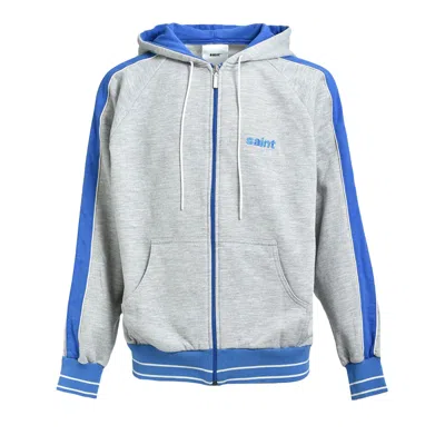 Pre-owned Saint Mxxxxxx Side Line Zip Hoodie 'grey' | Men's Size L In Gray