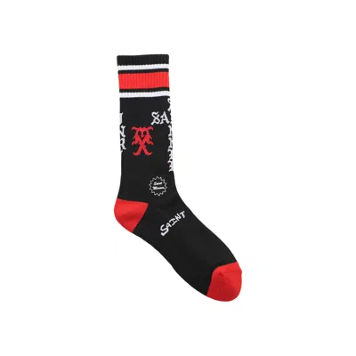Pre-owned Saint Mxxxxxx Sinner Socks 'black/red' | Men's Size L